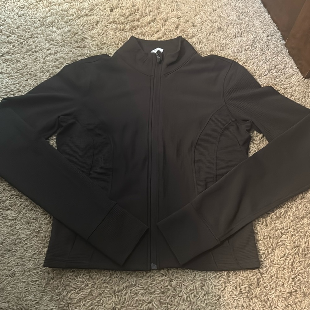 90 Degree Brown Ribbed Zip Up